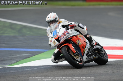 2010-05-08 Monza 0457 - La Roggia - Supersport - Free Practice - Gino Rea - Honda CBR600RR